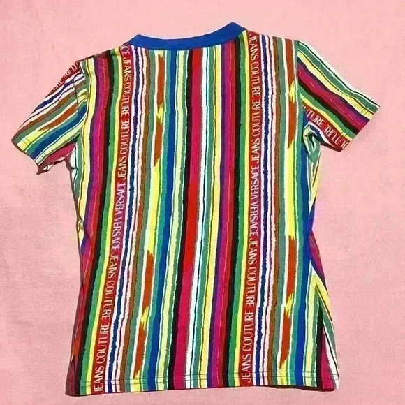 Versace Jeans Couture Pride Project Rainbow T Shirt Womens Size 6 - Picture 4 of 14